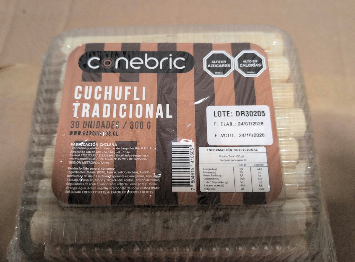 Cuchufli Chileno Tradicional Conebric 30 un 300 gr