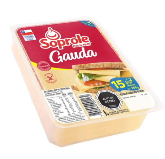 Queso gauda laminado soprole 250 gr