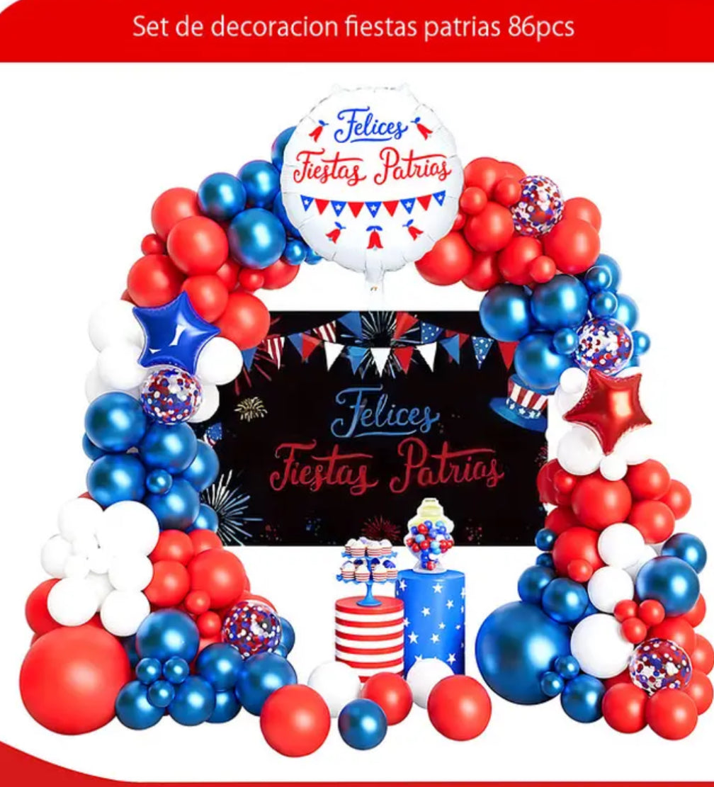 Set de decoracion fiestas patrias 86pcs