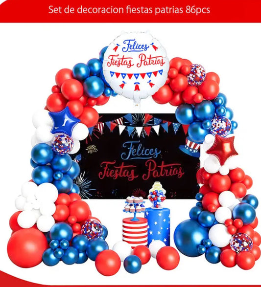 Set de decoracion fiestas patrias 86pcs
