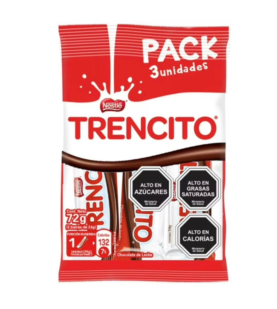 Trencito
Chocolate De Leche Pack 3X24G, 72 g