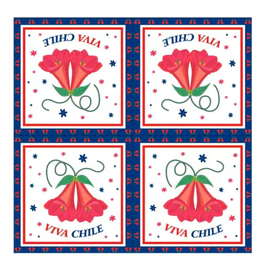 Servilletas de papel Copihue Viva Chile 16pcs 33x33cm