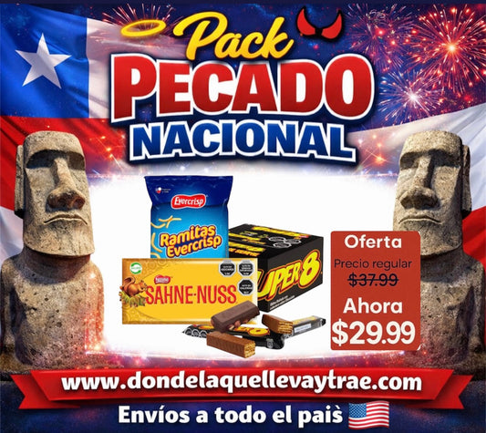 Pack pecado nacional 🇨🇱 (Super 8, chocolate sahnenuss y ramita tradicional)