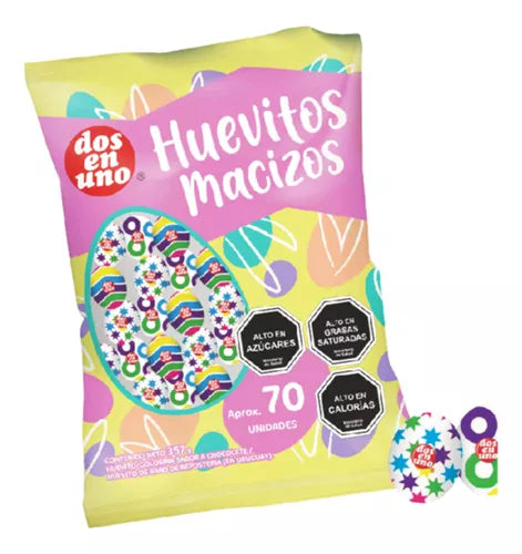 Huevitos macizos dos en uno 70 un, 357 grs
