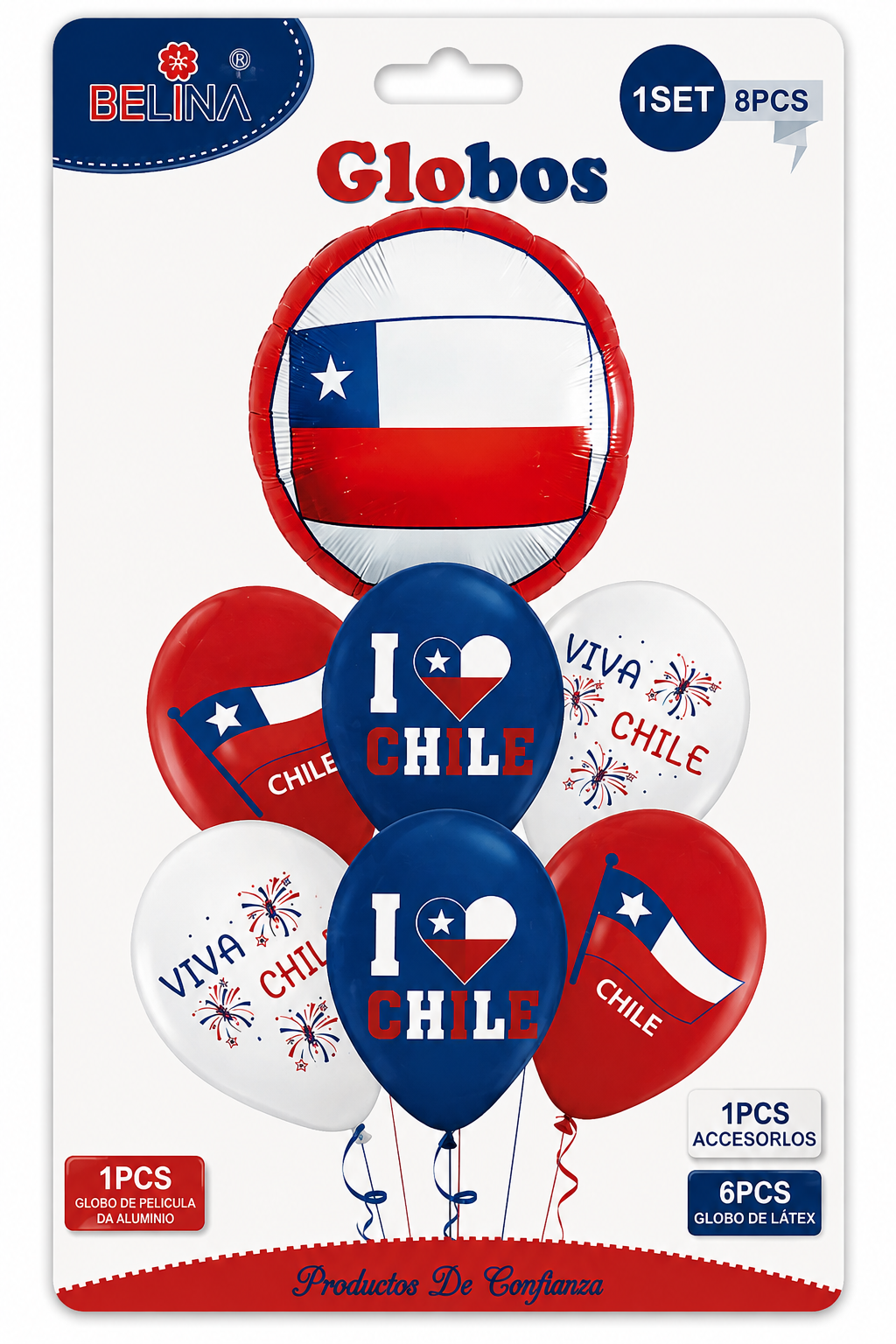 Set de globos de látex Fiestas Patrias Chile 🇨🇱7pcs