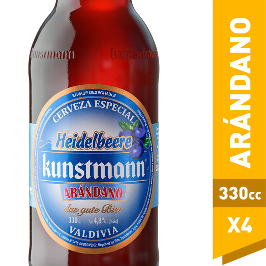 Pack 4 un ‼️Cerveza Kunstmann Sabor arándano 330 ml c/u