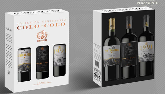 PREVENTA Pack para regalar 🎁Vino centenario RedBlend Colo Colo C/U 750 cc Viña Veramonte