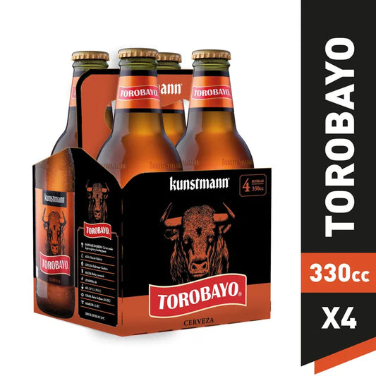 Pack 4 un ❗️Cerveza Kunstmann Torobayo ale long neck botella 330 cc