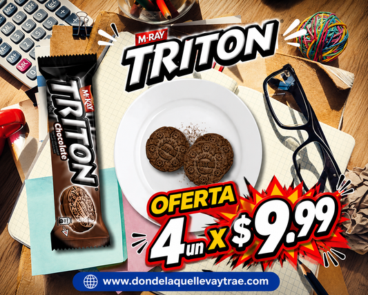 Pack galletas tritón 4 x $ 9.99 sabor chocolate /chocolate