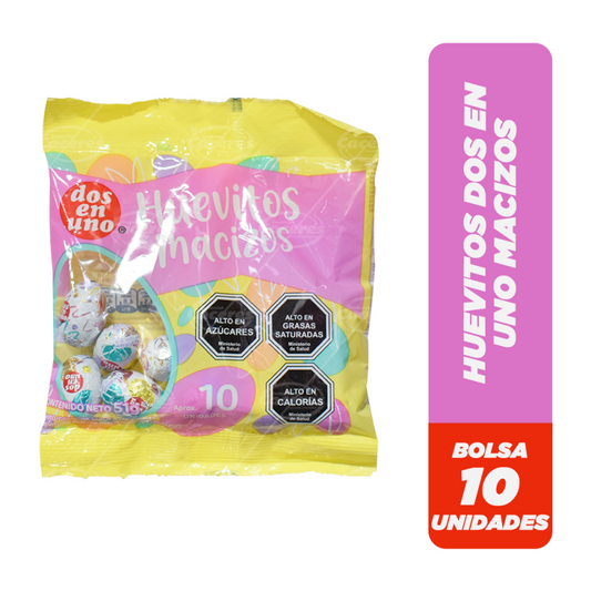 Huevitos macizos Dos en uno 10 un, 51 grs