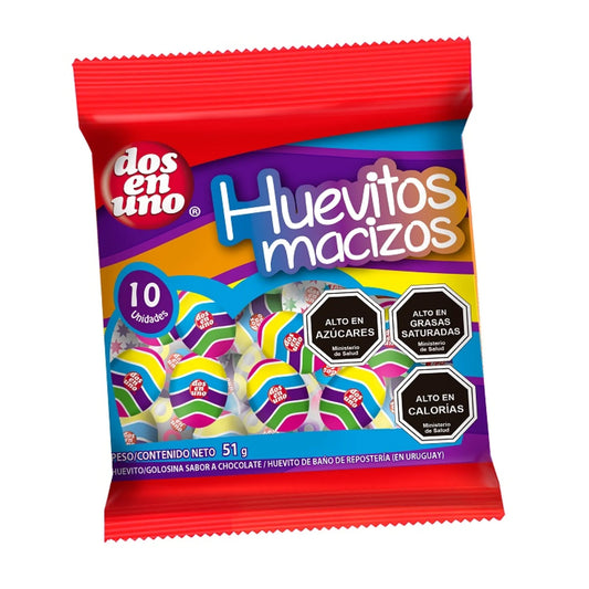 Huevitos rellenos dos en uno 10 un , 84 grs