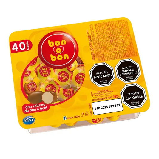 Huevitos de chocolate Bon o bon bandeja 40 un, 252 g