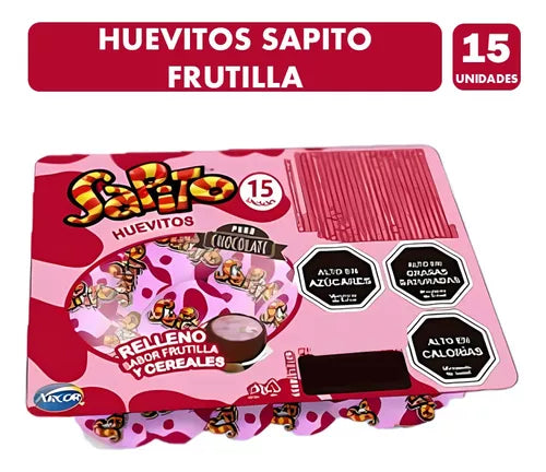Huevito chocolate Sapito Frutilla 🍓 96 grs, 15 un